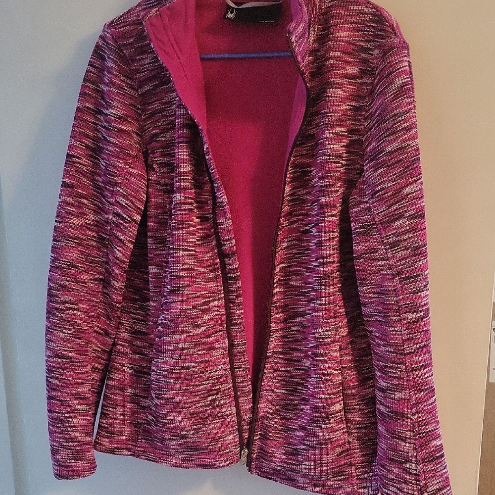 Pink and Black Knit Jacket-Spyder